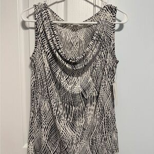 Liz Claiborne Black and White Abstract Tank Top